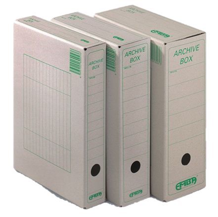 Box archivní  plný 33x26x15 EMBA přírodní Papírová krabice z hladké ruční lepenky 1000 g / m2 Rozměr 33 cm x 26 cm x 15 cm Balení: 25 ks Pro formát: A4