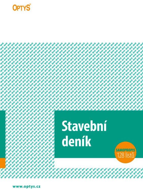Stavební deník NCR A4 OPT 1278 - propisující Označení NCR = samopropisující papír