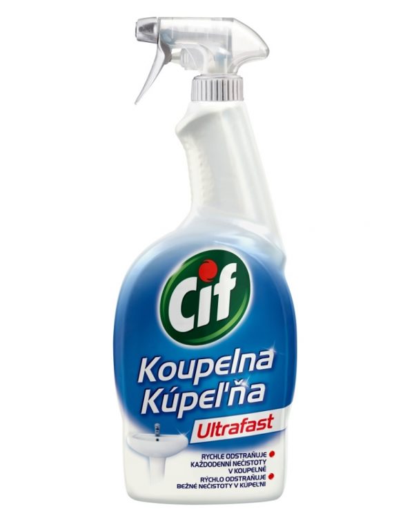 CIF rozprašovač s pumpičkou KOUPELNY 750ml Cif Koupelna Ultrafast čisticí sprej je speciálně vyvinutý pro úklid koupelny.  Snadno a rychle odstraňuje běžné nečistoty v koupelně. Stačí nastříkat