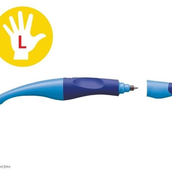 Roller inkoustový Stabilo pro leváky modrá PRO LEVÁKY STABILO EASY original. Ergonomický roller + náhradní náplň pro začátečníky a školáky od 6 let. První roller v ergonomickém designu - ve speciálních verzích pro leváky a praváky. Úchopová zóna vyrobená z neklouzavého materiálu. Uvolněné držení brání předčasné