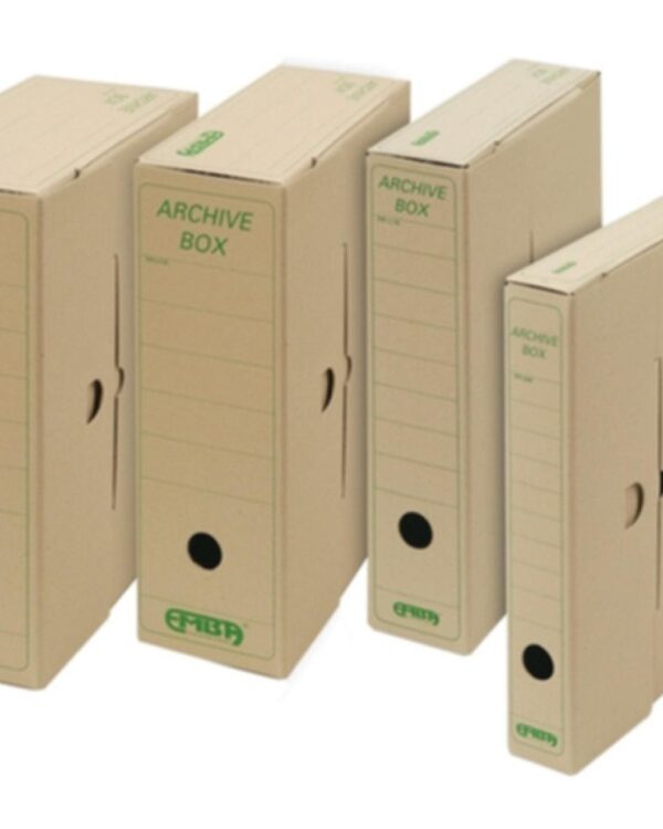 Box archivní plný 33x26x5 EMBA přírodní Papírová krabice z hladké ruční lepenky 1000 g / m2