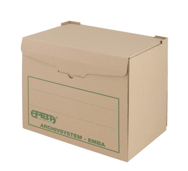 Kontejner archivní úložný box na 5ks EMBA Kontejner archivní úložný box na 5ks EMBA Kontejner pro snadné ukládání a archivaci dokumentů. Vyrobeno z kvalitní třívrstvé vlnité lepenky. Speciální konstrukční prvky umožňují stohování kontejnerů. Otevírání z boční širší strany pro snadný přístup k dokumentům. Skvělý pomocník do všech kanceláří