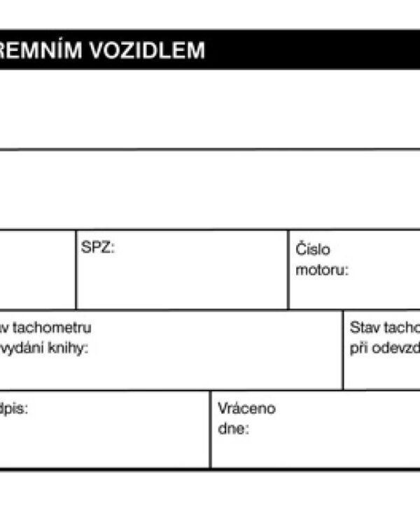 Kniha jízd firemního vozidla OPT 1171 - nepropisující - nepropisovací