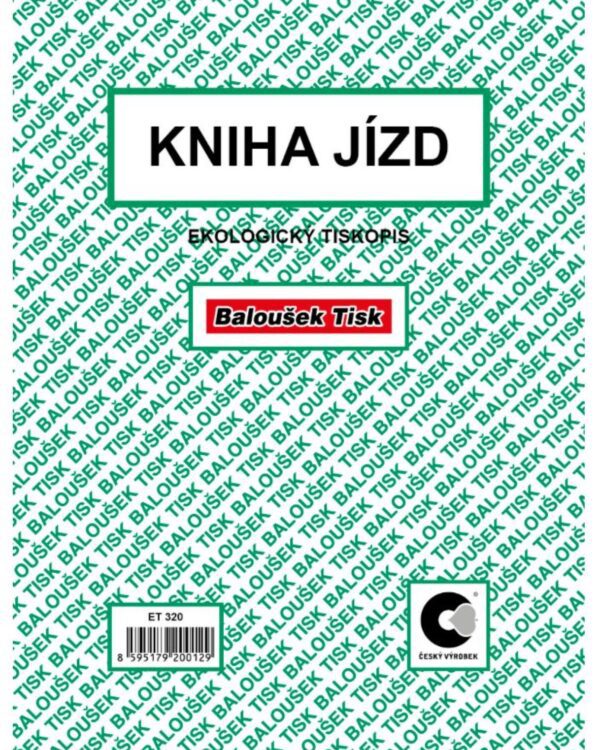 Kniha jízd firemního vozidla Baloušek A5 ET320 - nepropisující Ekologický tiskopis