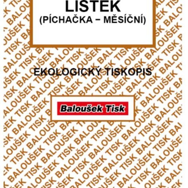 Docházkový lístek Baloušek ET475/10listů - nepropisující Docházkový lístek „píchačka“ ET475 nepropisovací. Vyrobeno z recyklovaného papíru