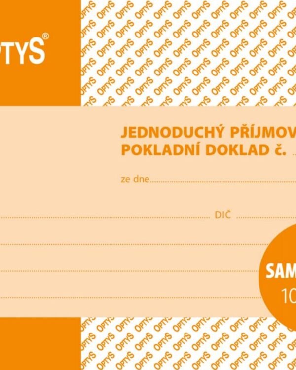 Příjmový pokl. doklad NCR A6 OPT 1302 - propisující Příjmový pokladní doklad  A6 NCR OPT 130282 nečíslovaný samopropisovací pro podvojné účetnictví. S perforací pro snadné odtržení a dírkováním pro založení. Pokladní doklad slouží k zachycení pohybu peněžní hotovosti v pokladně