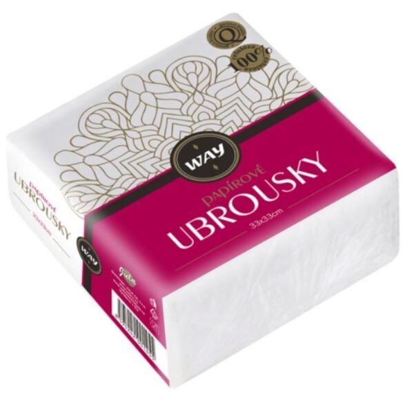 Ubrousky papírové 33x33 bílé 140g Jemné ubrousky vhodné do domácností i restaurací