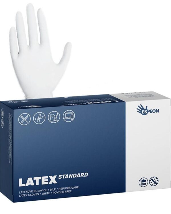 Rukavice chirurgické latexové M/100ks Jednorázové latexové rukavice jsou hypoalergenní (nezpůsobují alergické reakce). Rukavice se používají v potravinářské výrobě