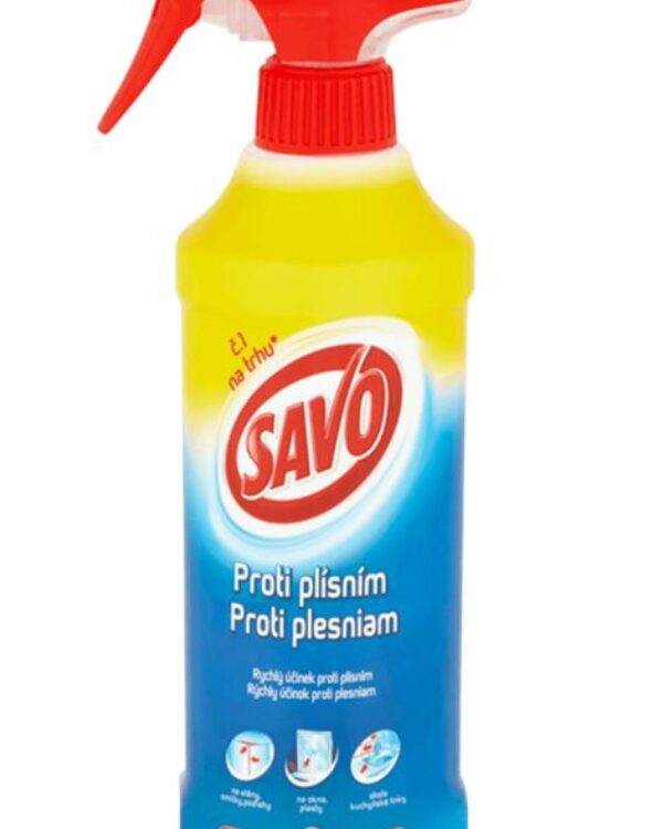 Savo proti plísni s pumpičkou 500ml Savo proti plísni s rozprašovačem je tekutý dezinfekční přípravek ve spreji účinně odstraňuje všechny druhy plísní a hub. Povrch vydezinfikuje a krásne vybělí. Můžete jej použít na různé povrchy: stěny