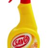 Savo na kuchyně s rozprašovačem 500ml Savo kuchyně s rozprašovačem odstraní snadno mastnou špínu ze všech omývatelných povrchů. Obsahuje antibakteriální přísadu. Výrazně parfémovaný moderní prostředek na čištění v kuchyni s rozprašovačem. Rychle a bez námahy odstraňuje z kuchyně všechny mastné skvrny i usazené nečistoty. Současně je k čištěným povrchům šetrný a dodává jim lesk. Používá se na všechny omyvatelné povrchy v kuchyni