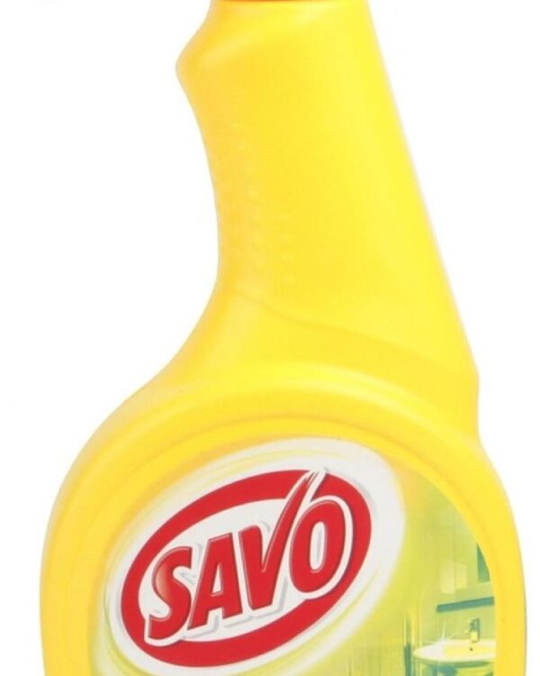 Savo na koupelny s rozprašovačem 500ml Savo koupelna je tekutý čistič na vodní kámen 500 ml rychle a šetrně odstraňuje usazené skvrny od vody a mýdla a vodní kámen. Čištěným povrchům dodává lesk a zanechává příjemnou vůni. Pěna pomalu stéká a zvyšuje účinnost i na svislých plochách. Používejte na vany