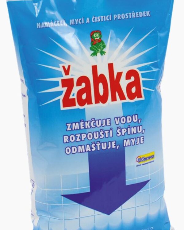 Žabka 400gr Žabka změkčuje vodu a rozpouští špínu. Je vhodná pro namáčení i předpírku. Důkladné namočení zbaví prádlo největší špíny