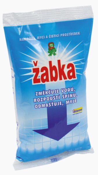 Žabka 400gr Žabka 400gr Žabka změkčuje vodu a rozpouští špínu. Je vhodná pro namáčení i předpírku. Důkladné namočení zbaví prádlo největší špíny