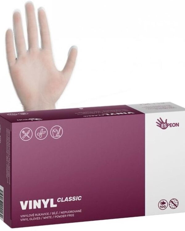 Rukavice chirurgické vinyl L/100ks Jednorázové vinylové rukavice