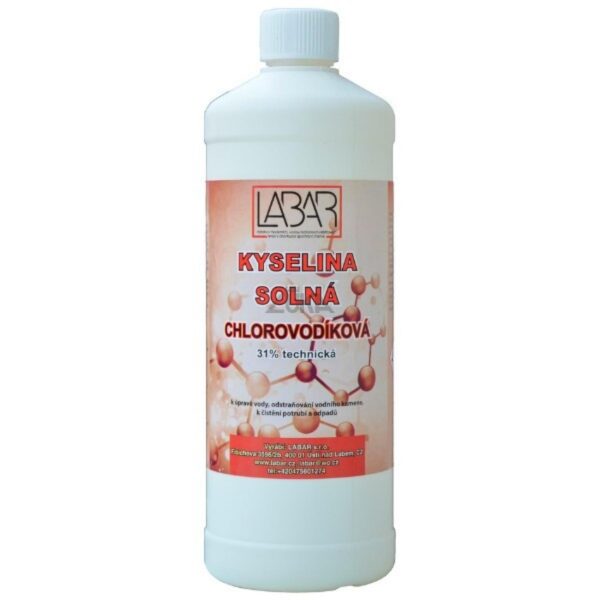Kyselina solná 1l Kyselina solná 1l Kyselina solná se používá např. pro odstraňování vodního kamene