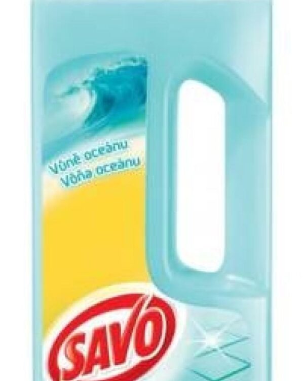 Savo na podlahy a povrchy UNI 750ml ocean Savo univerzální čisticí přípravek na podlahy a povrchy s ANTIBAKTERIÁLNÍ PŘÍSADOU. Vhodný na podlahy a jiné omyvatelné povrchy (např. kachličky