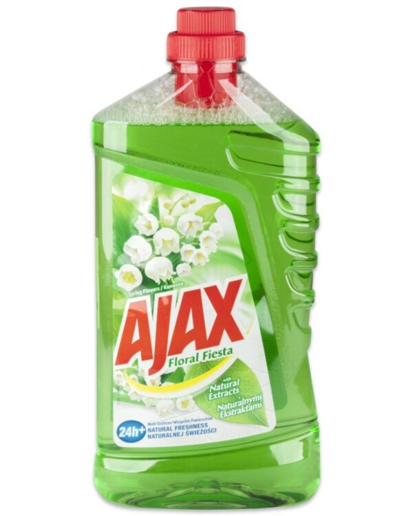 AJAX UNI na podlahy Konvalinka zelený 1000ml Ajax Floral Fiesta s vůní konvalinky je čistič na více povrchů se speciálním složením kombinující tradiční přísady