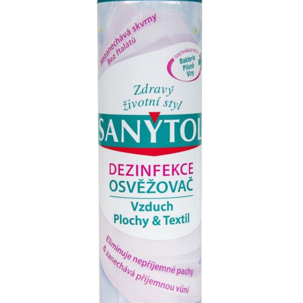 Sanytol osvěžovač vzduchu 300ml květiny Dezinfekční osvěžovač vzduchu SANYTOL pro dokonalou hygienu pracovního prostředí a příjemnou svěží vůni. Neutralizuje pachy a zabíjí 99