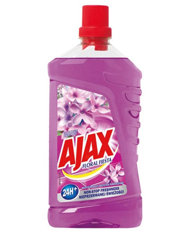 AJAX UNI na podlahy Šeřík fialový 1000ml Ajax Floral Fiesta s vůní šeříku je čistič na více povrchů se speciálním složením kombinující tradiční přísady