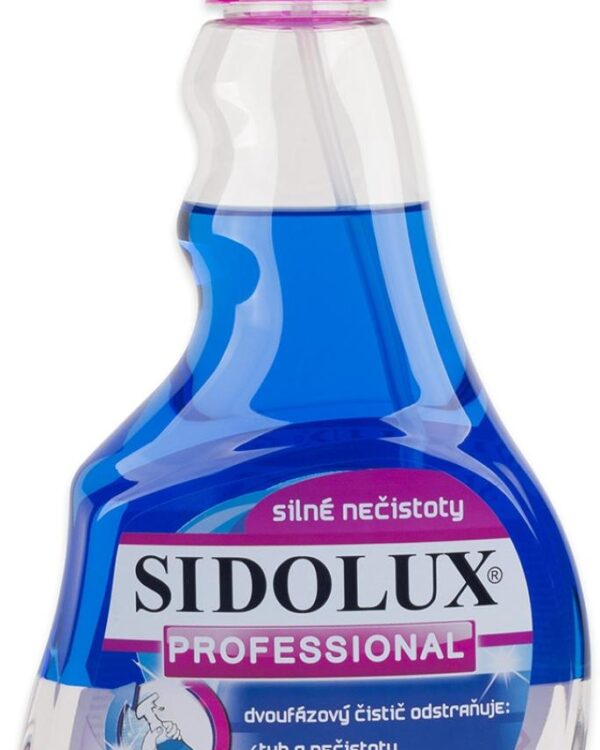 Sidolux Professional dvoufázový čistič - rozprašovač na silné nečistoty 500ml Sidolux Professional dvoufázový čistič je moderní prostředek k odstranění silných nečistot! Je zejména určen na mytí okenních rámů