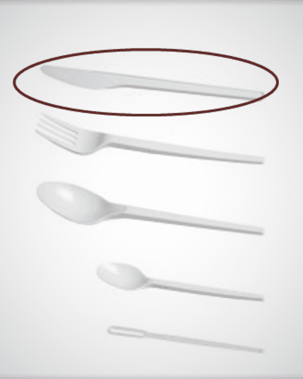 Nůž bílý 17cm/100ks Plastový nůž 17 cm