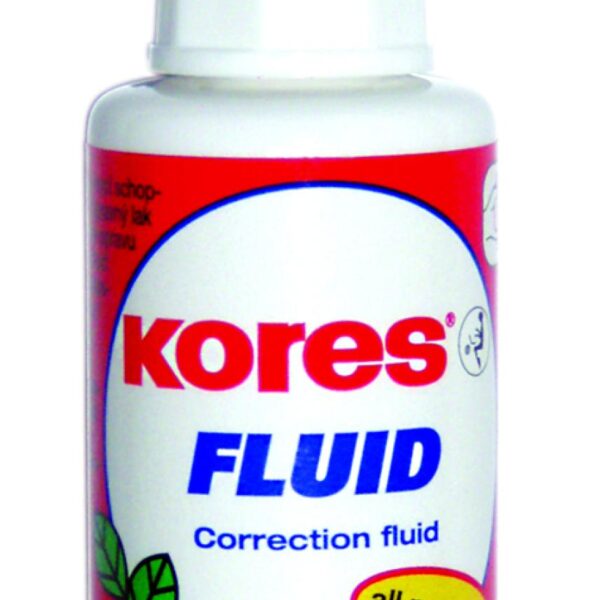 Korekční lak 20ml štěteček KORES Fluid Rychleschnoucí opravný lak s vysokou krycí schopností. 	