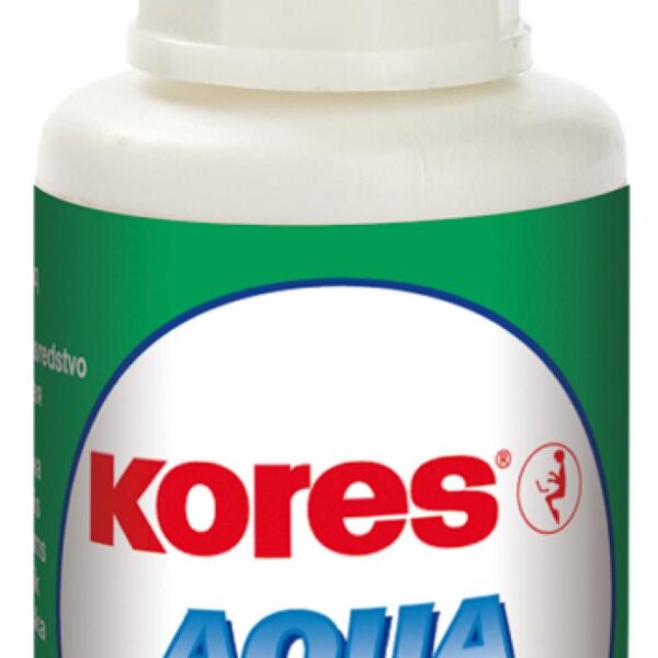 Korekční lak 20ml štěteček KORES Aqua Rychleschnoucí opravný lak s vysokou krycí schopností. 	