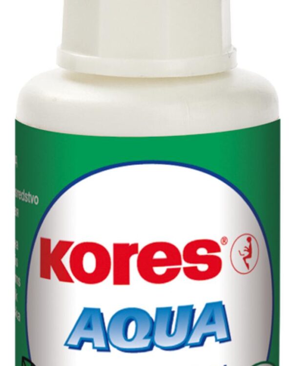 Korekční lak 20ml štěteček KORES Aqua Rychleschnoucí opravný lak s vysokou krycí schopností. 	