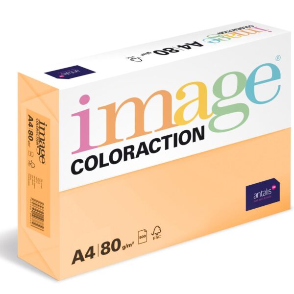 Papír barevný Color A4/80gr Savana meruňkový SA24 Kvalitní multifunkční barevný kopírovací papír vyznačující se výbornou potiskovatelností a perfektním rozložením barevných pigmentů.