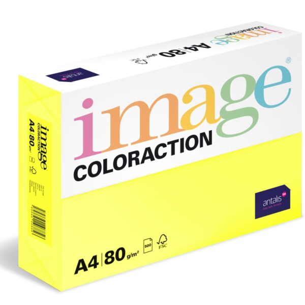 Papír barevný Color A4/80gr Canary středně žlutá CY39 Kvalitní multifunkční barevný kopírovací papír vyznačující se výbornou potiskovatelností a perfektním rozložením barevných pigmentů.