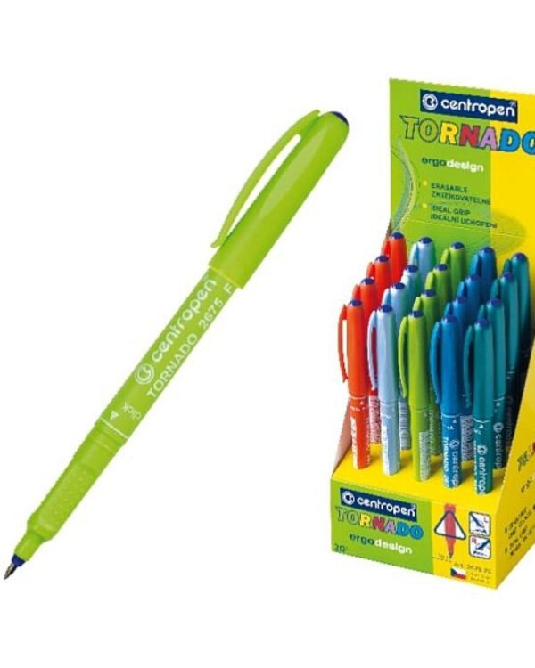 Popisovač Centropen 2675 TORNÁDO Nejoblíbenější ! Centropen 2675 TORNADO je školní roller s ergo držením a masážními body. Je vhodný pro praváky