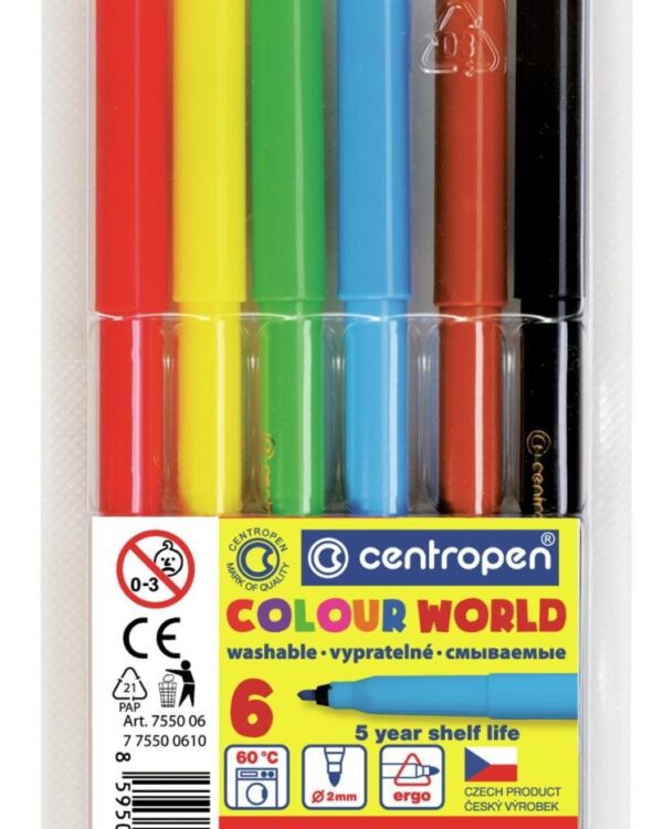 Popisovač Centropen 7550/6ks Centropen COLOUR WORLD 7750 je barevný značkovač