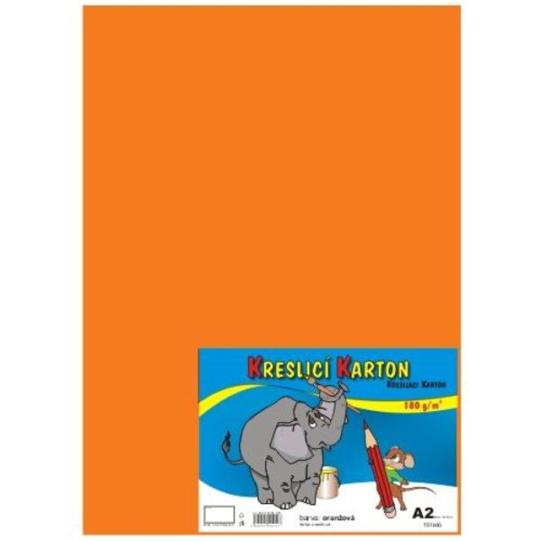 Kreslicí karton A2/180g/10lis oranžová Kreslicí karton barevný