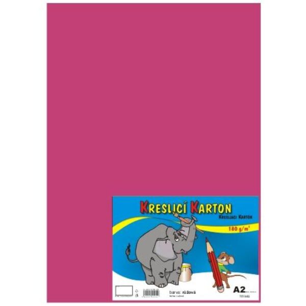 Kreslicí karton A2/180g/10lis růžová Kreslicí karton barevný