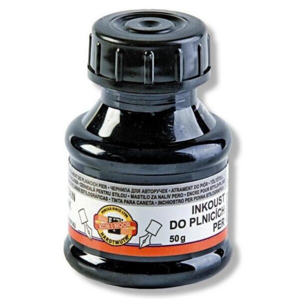 Inkoust černý Koh-i-noor 50gr Inkoust černý Koh-i-noor 50gr Černý inkoust balený v 50 g plastové lahvičce určený do plnicích per a sloužící pro ruční psaní na papír. Vhodný jak pro malé školáky