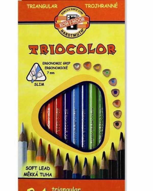 Pastelky 3134 trojhranné Koh-i-noor 24ks Ergonomické tenké pastelky 7mm s trojhranným řešením úchopu. Jsou určeny jak pro školáky tak i děti předškolního věku. Tyto tužky získávají stále větší oblibu.Tužka je vhodná pro dyslektiky a dysgrafiky
