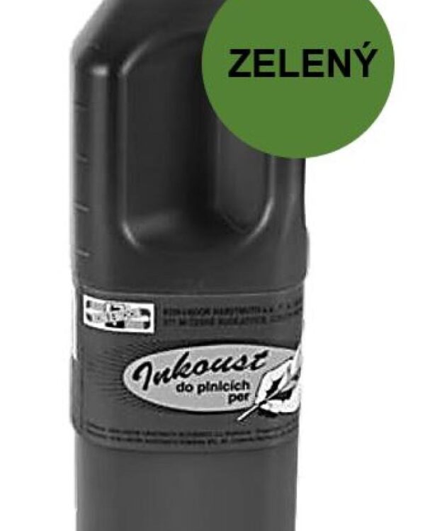 Inkoust zelený Koh-i-noor 1000gr Černý inkoust balený v 1000g plastové lahvičce určený do plnicích per a sloužící pro ruční psaní na papír. Vhodný jak pro malé školáky