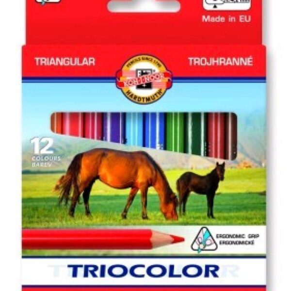 Pastelky 3142 silné JUMBO trojhranné 12 Koh-i-noor Koně SILNÉ
