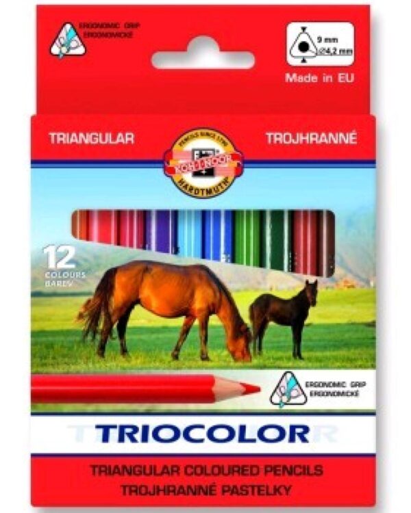 Pastelky 3142 silné JUMBO trojhranné 12 Koh-i-noor Koně SILNÉ