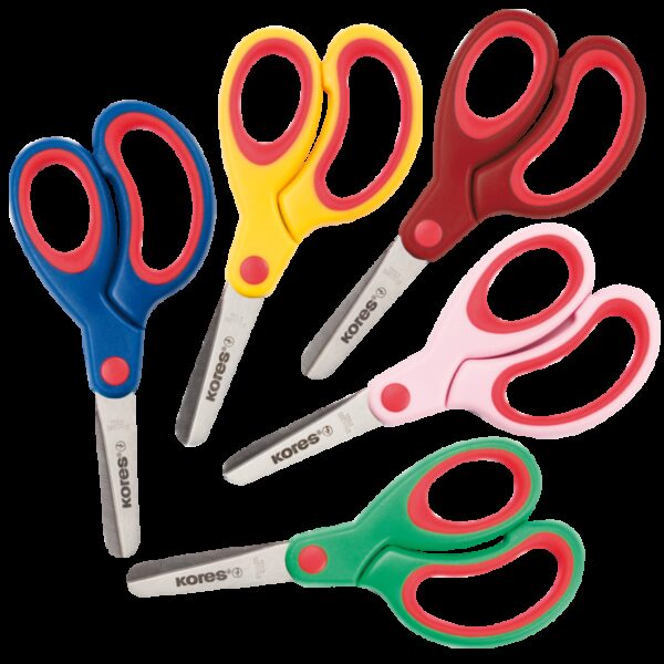 Nůžky dětské kulaté KORES 13cm Vysoce kvalitní dětské nůžky z nerezavějící oceli. Mají ergonomický úchop