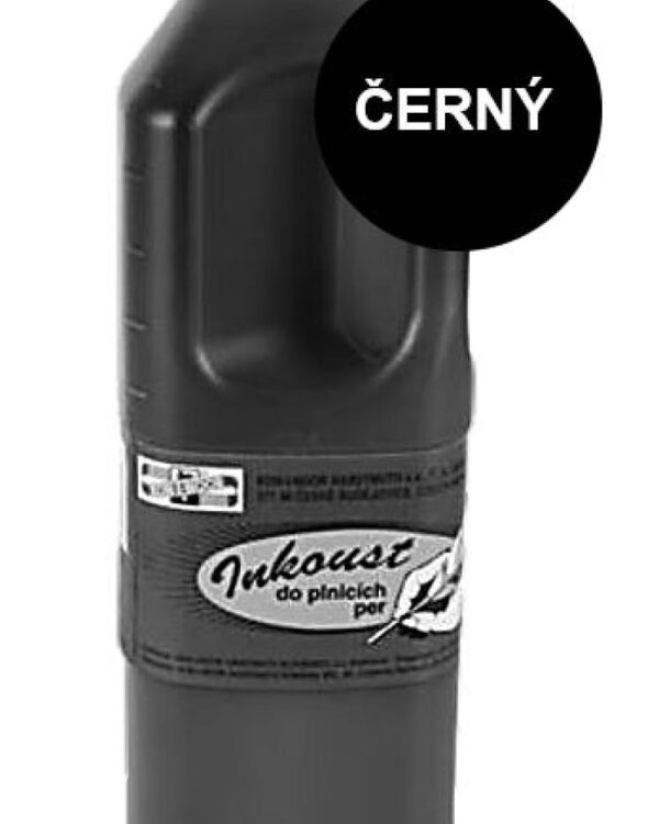 Inkoust černý Koh-i-noor 1000gr Černý inkoust balený v 1000g plastové lahvičce určený do plnicích per a sloužící pro ruční psaní na papír. Vhodný jak pro malé školáky