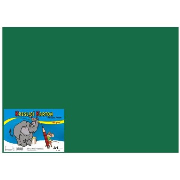 Kreslicí karton A1/180g/10lis tmavě zelená Kreslicí karton barevný 