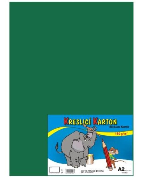 Kreslicí karton A2/180g/10lis tmavě zelená Kreslicí karton barevný