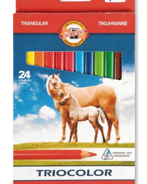 Pastelky 3144 silné JUMBO trojhranné 24 Koh-i-noor Koně SILNÉ