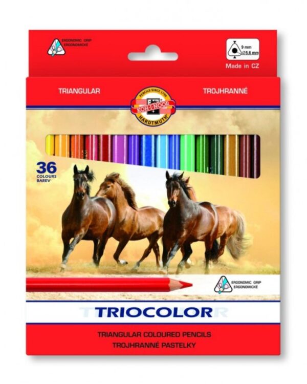 Pastelky 3145 silné JUMBO trojhranné 36 Koh-i-noor Koně SILNÉ