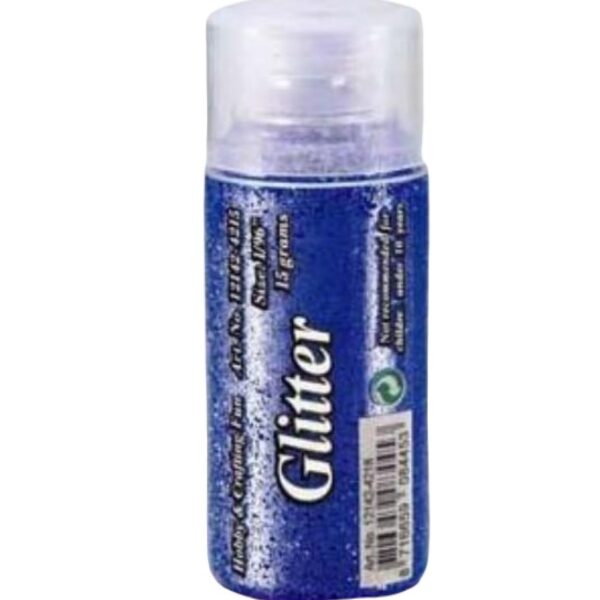 Glitter 15g - modrá Jemný sypký glitr k použití na papír