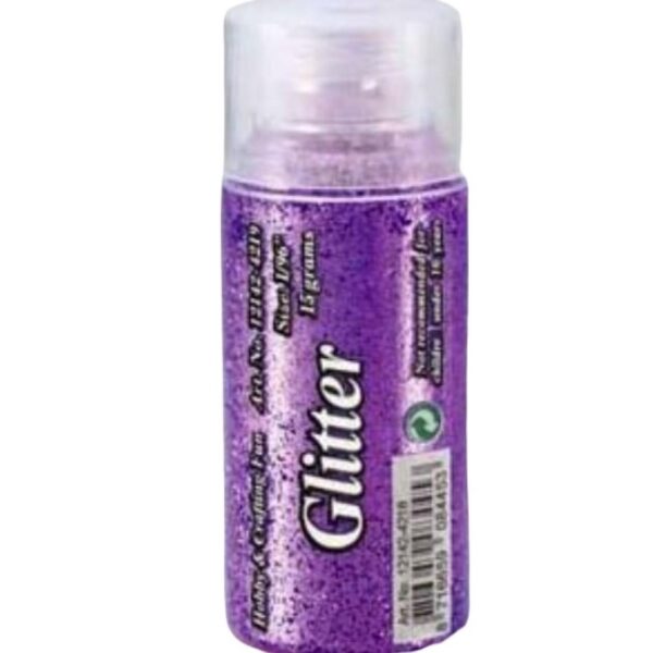 Glitter 15g - fialová Jemný sypký glitr k použití na papír