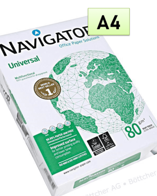 NAVIGATOR UNIVERSAL A4/80gr xerografický papír kvalita "A"/500listů Multifunkční kancelářský papír nejvyšší kvality s vysokou hladkostí
