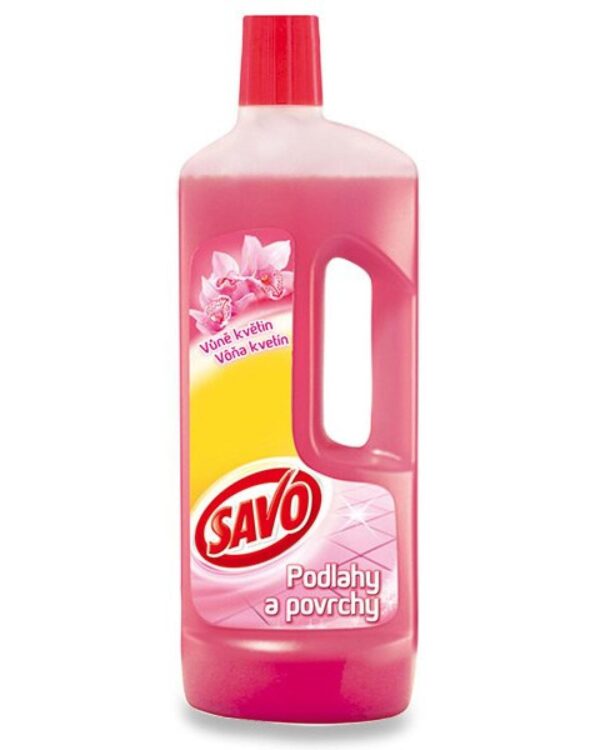 Savo na podlahy a povrchy UNI 750ml magnolie Savo univerzální čisticí přípravek na podlahy a povrchy s ANTIBAKTERIÁLNÍ PŘÍSADOU. Vhodný na podlahy a jiné omyvatelné povrchy (např. kachličky