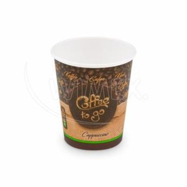 Kelímek papírový "Coffee to go" hnědý 200ml/50ks Kvalitní pevný papírový kelímek s potiskem